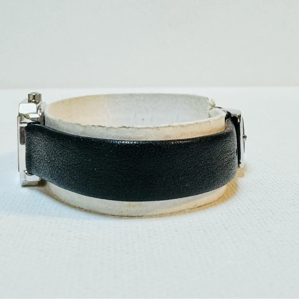 Skagen Tiny Face Women's Square Tank Watch Silver Leather Crystals 466SSLBCR - Picture 5 of 13